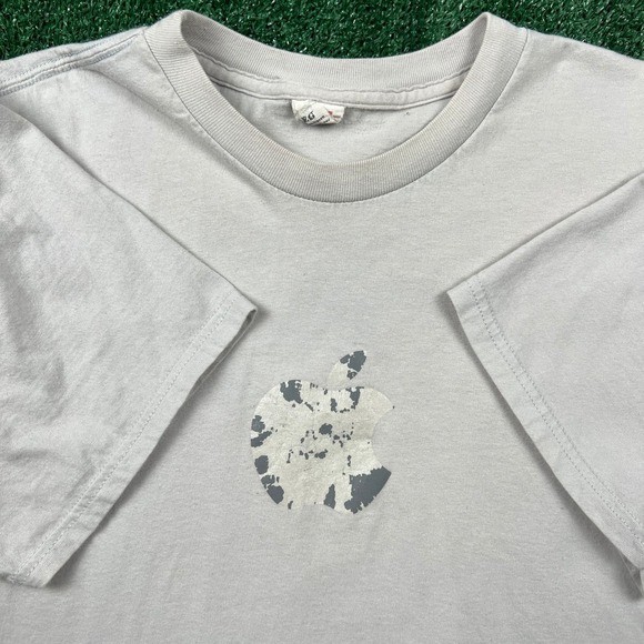 Hanes Other - Vintage Hanes Apple Center Logo Distressed T-Shirt Mens XL Gray Early iPhone Y2K